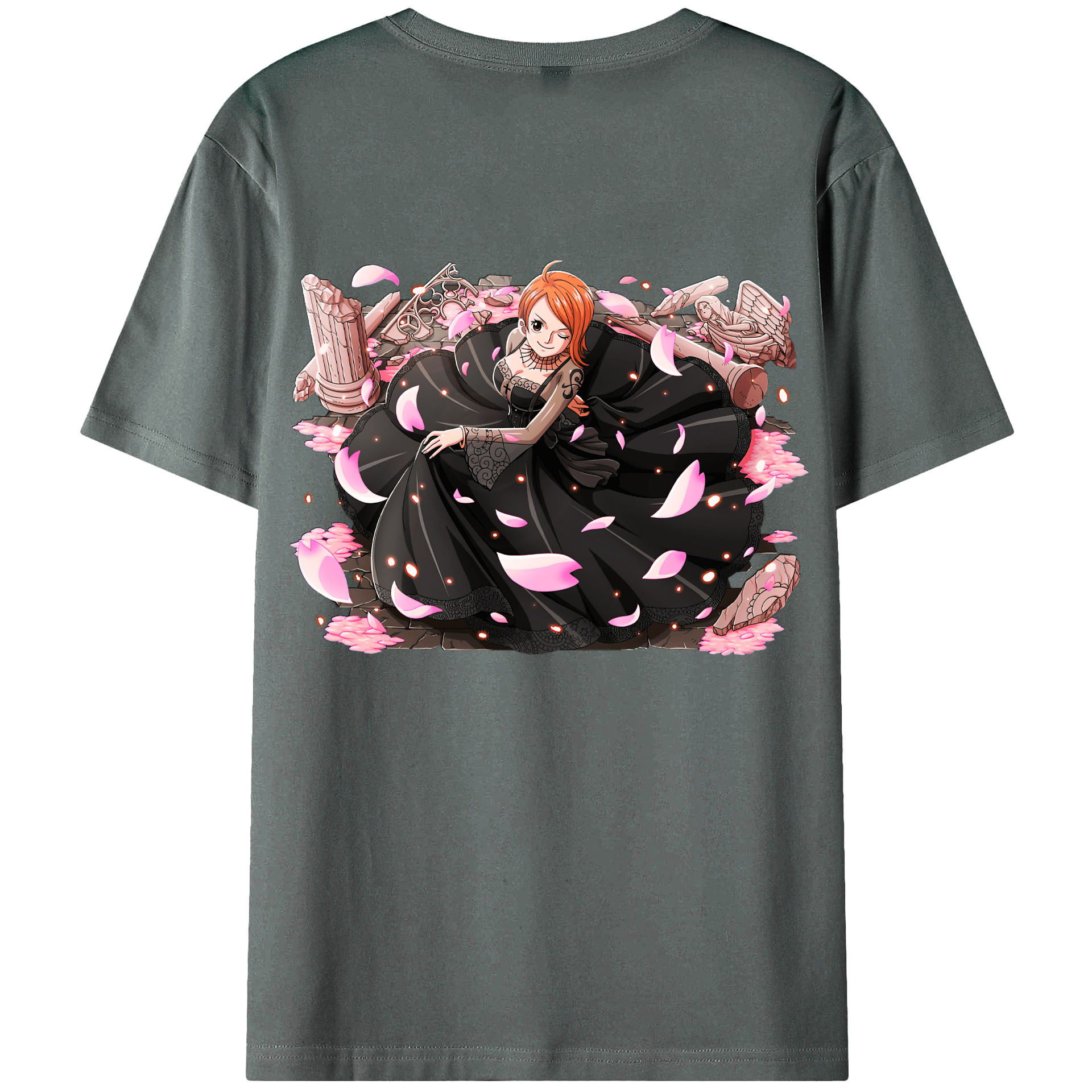 （画像用） ワンピース ナミ ONE PIECE Nami 綿100％ メンズ半袖Tシャツ（バックプリント） 通気性